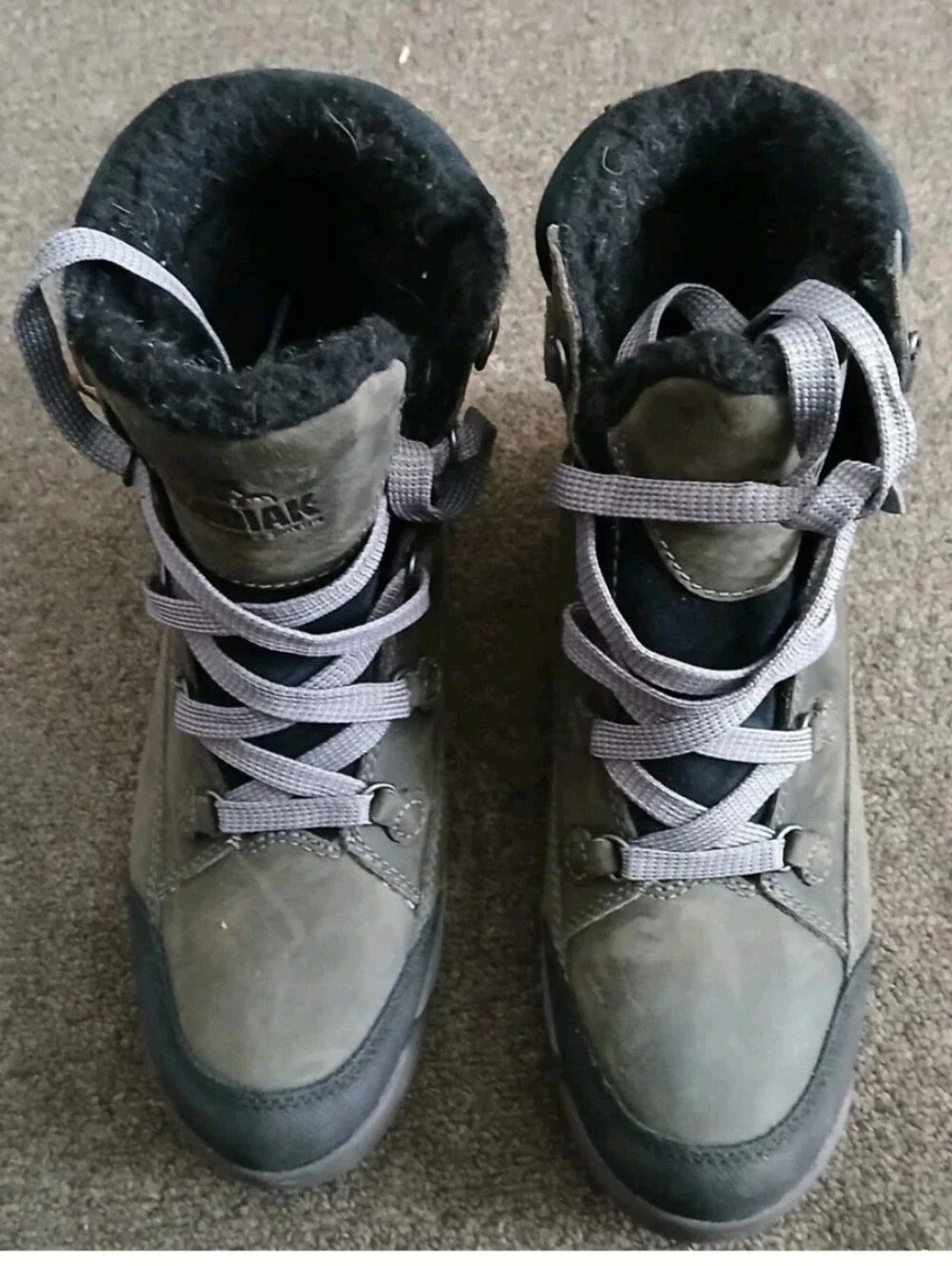 Kodiak Olive Gray Hiking Boots with Gray Laces Size 7.5